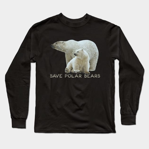 Save Polar Bears Long Sleeve T-Shirt by osaya